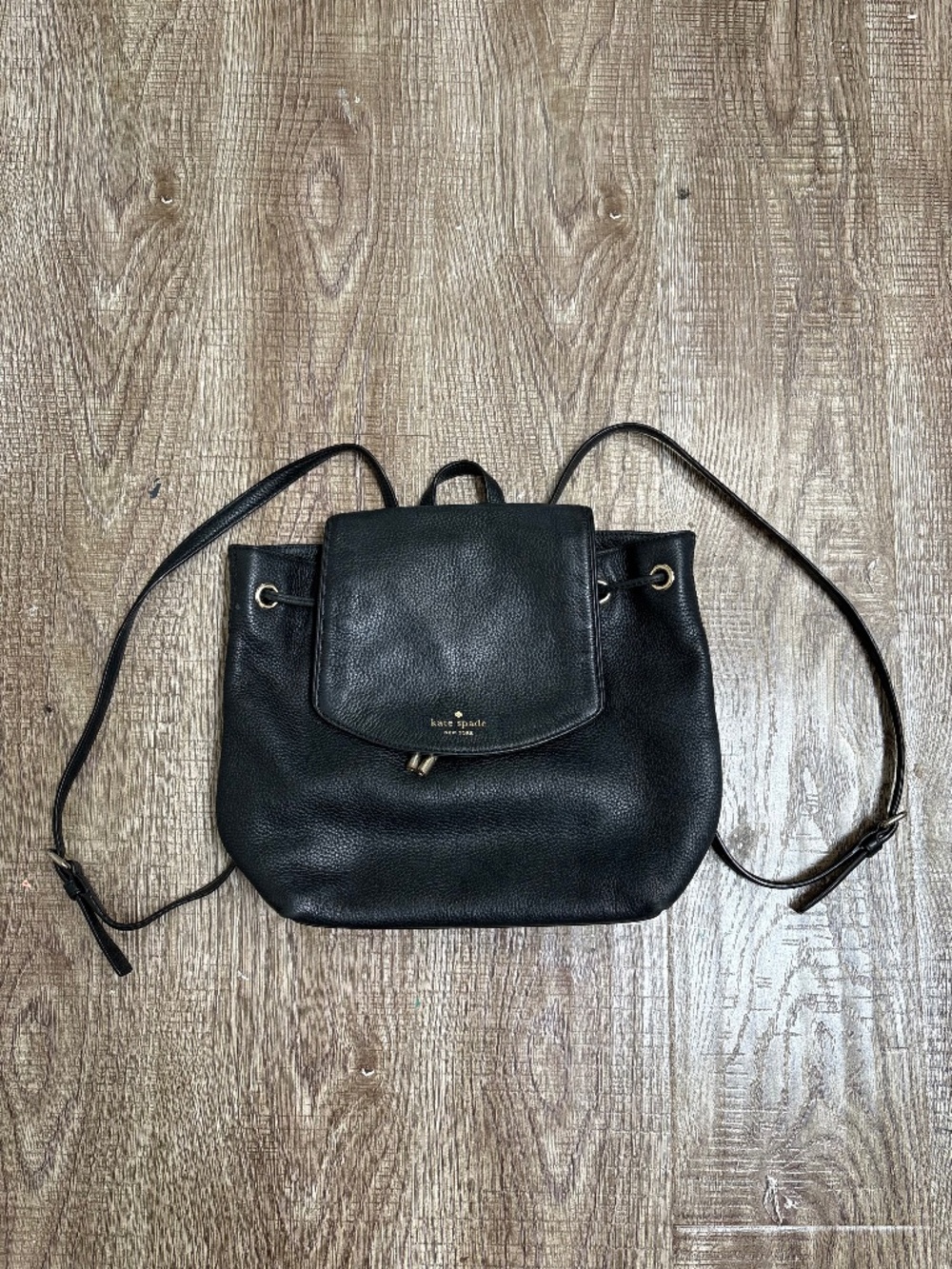 Kate Spade Genuine Leather Backpack Purse with Gold Details